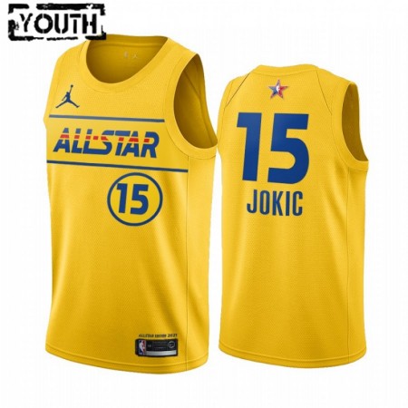 Kinder NBA Denver Nuggets Trikot Nikola Jokic 15 2021 All-Star Jordan Brand Gold Swingman